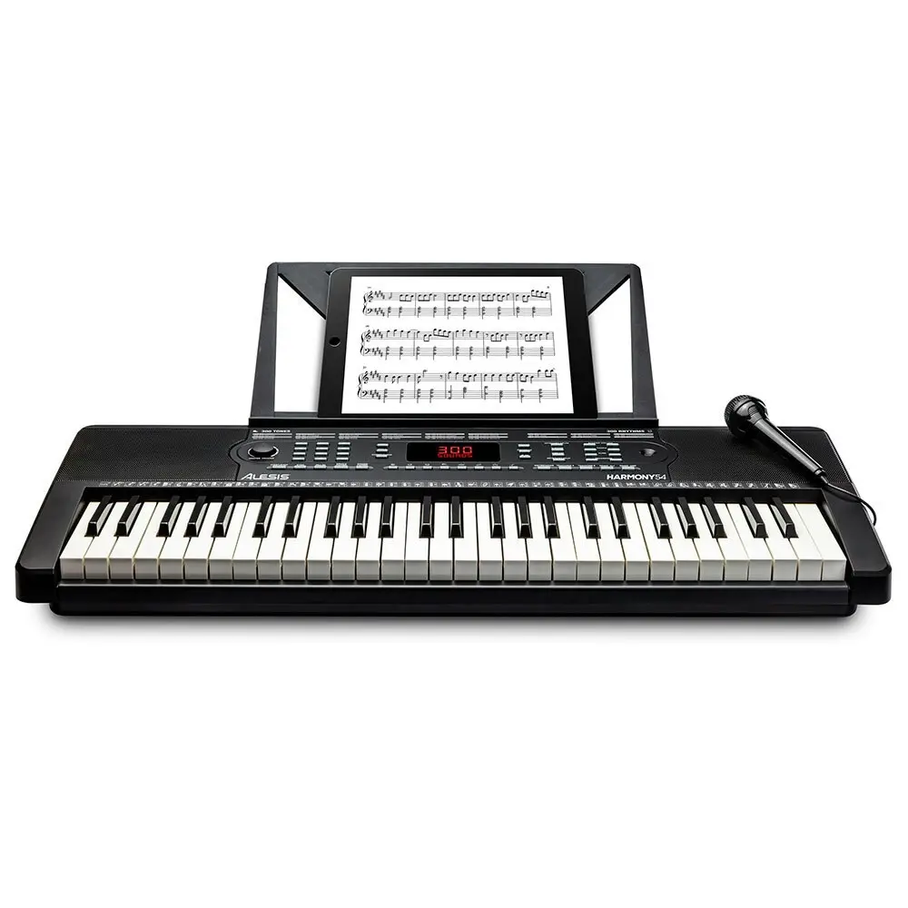 Alesis 54 Key Electric Keyboard/Piano w/ Built-In Speakers/Microphone/Music Rest