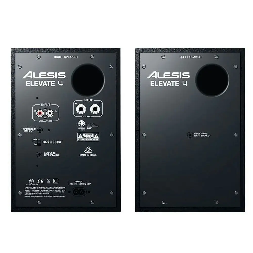 Alesis Elevate 4 Active Powered 40W Desktop Studio Monitor Speakers Pair Black