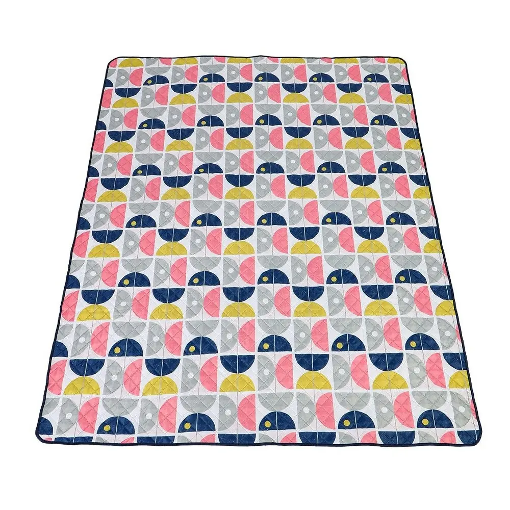 Sachi Reusable Picnic Rug 175x142cm Outdoor Blanket Mat w/ Handle Nordic Geo