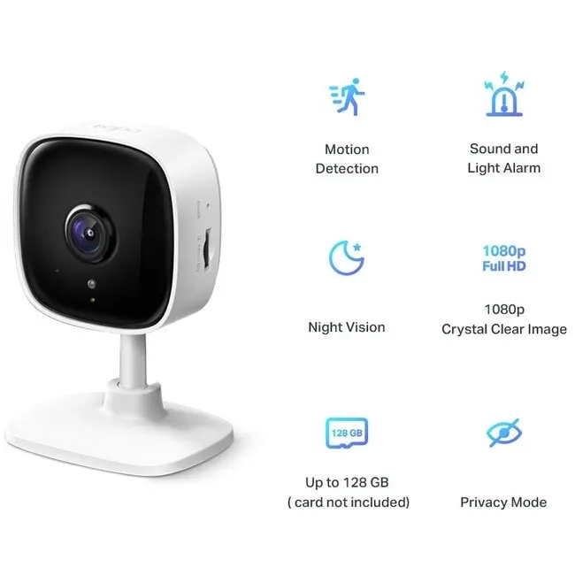 TP Link Tapo C100 1080P Home Security Wi-Fi Camera w/ Night Vision/Audio White