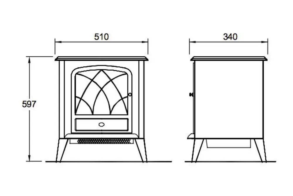 Dimplex Ritz-C Electric Fireplace Heater Heat/Fire Flame Smoke Coal Wood Effect