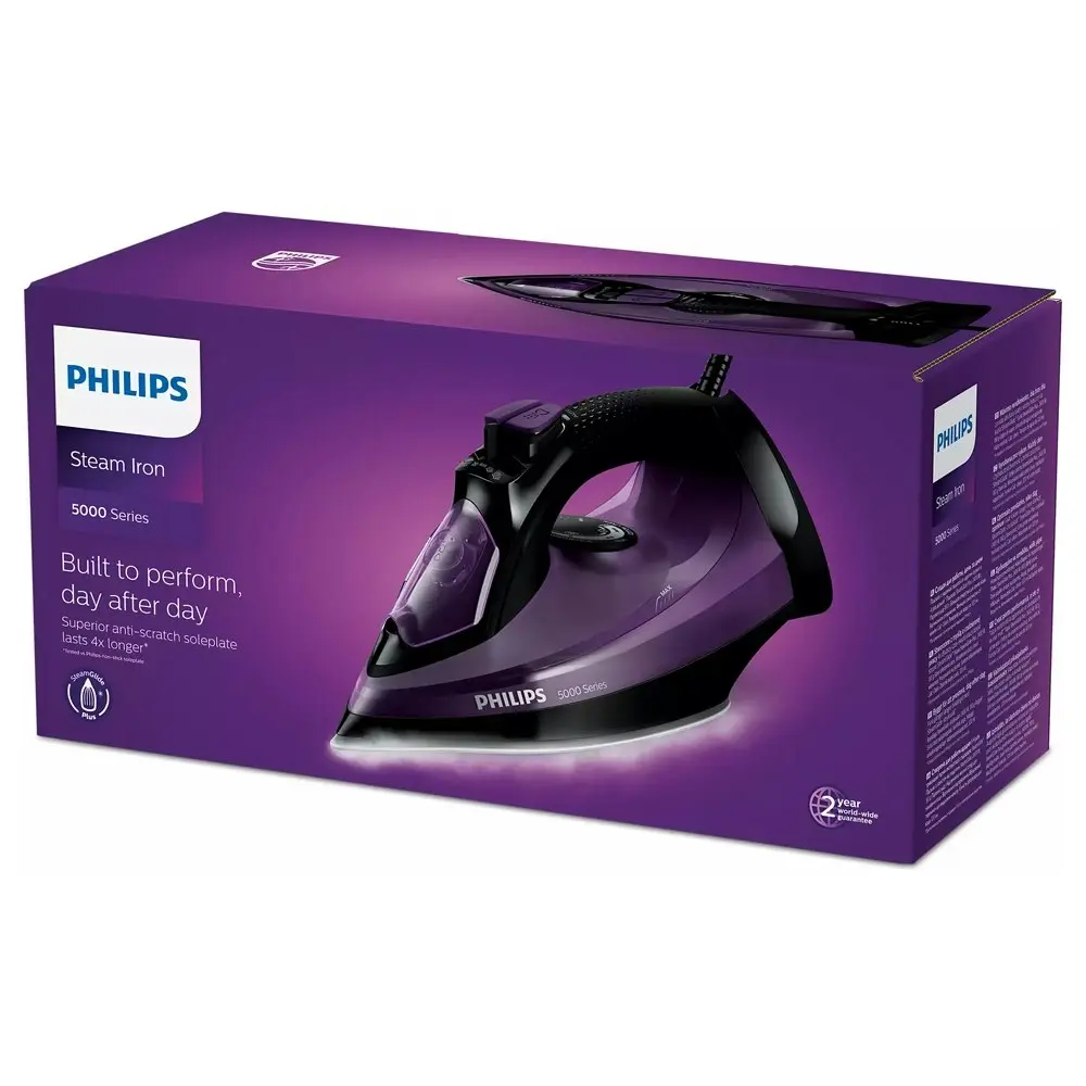 Philips DST5030-80 Steam Corded Iron Black/Purple Clothes/Garments 2400W