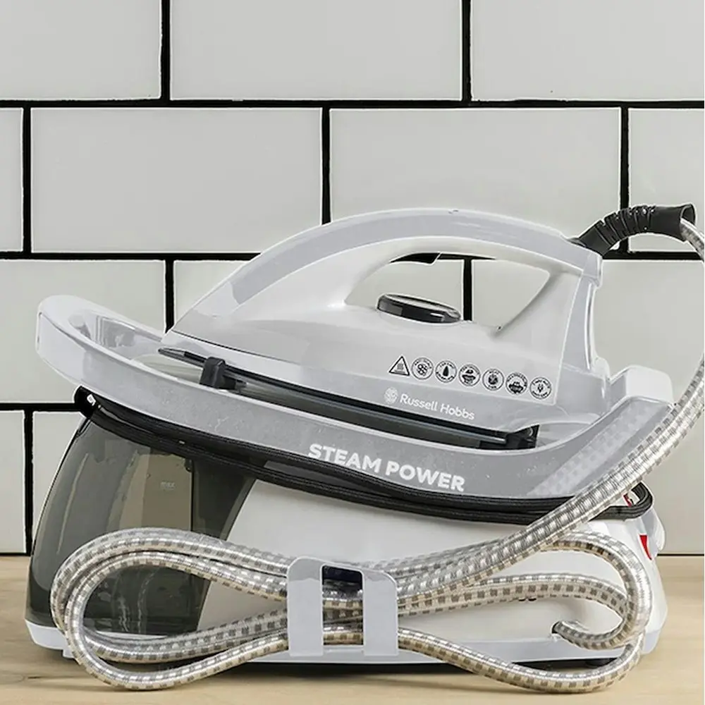 Russell Hobbs RHC450GRY Grey 1.3L/37cm Power Steam Station 2400W Iron Anti Calc