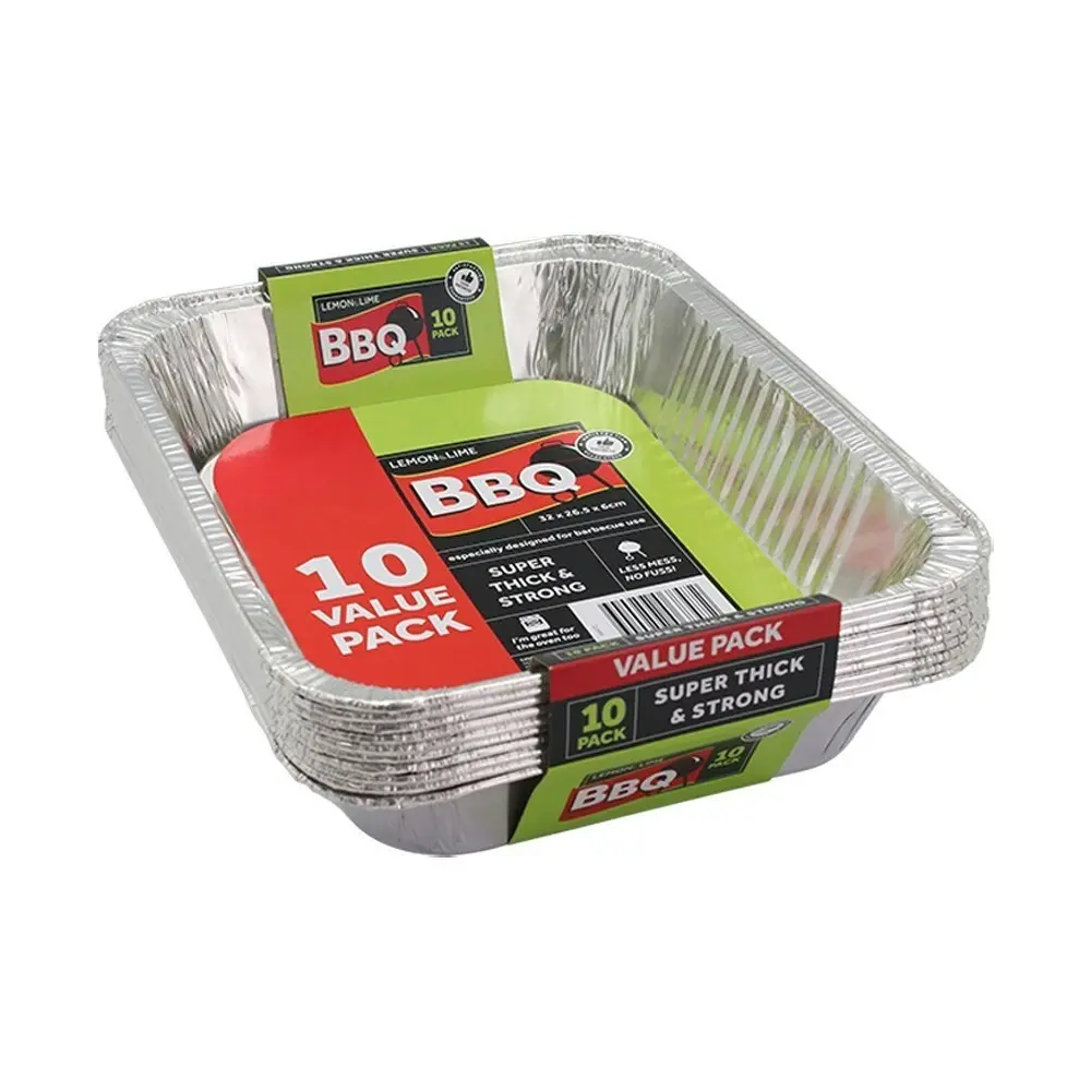 30pc Lemon & Lime 32x26.5x6cm Aluminium Foil Tray BBQ/Oven Roasting/Baking Tray