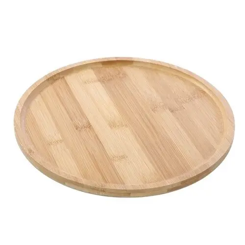 Boxsweden 30cm Bamboo Lightweight Round Food Serving Kitchen Storage Tray/Plate