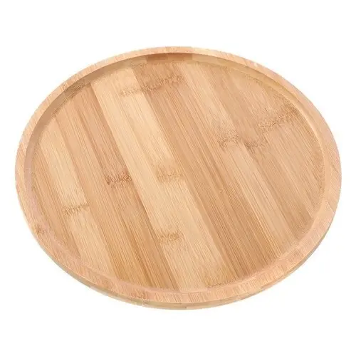 Boxsweden 30cm Bamboo Lightweight Round Food Serving Kitchen Storage Tray/Plate