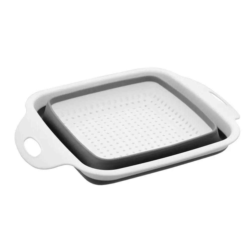 Boxsweden 28.5cm Foldaway/Collapsible Square Strainer/Foldable Storage White