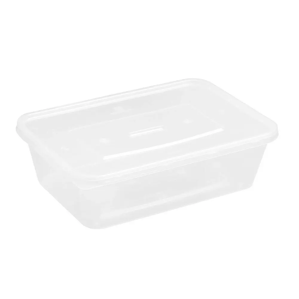 40pc Lemon & Lime Reusable Takeaway Food Storage Container Box Rectangular 750ml