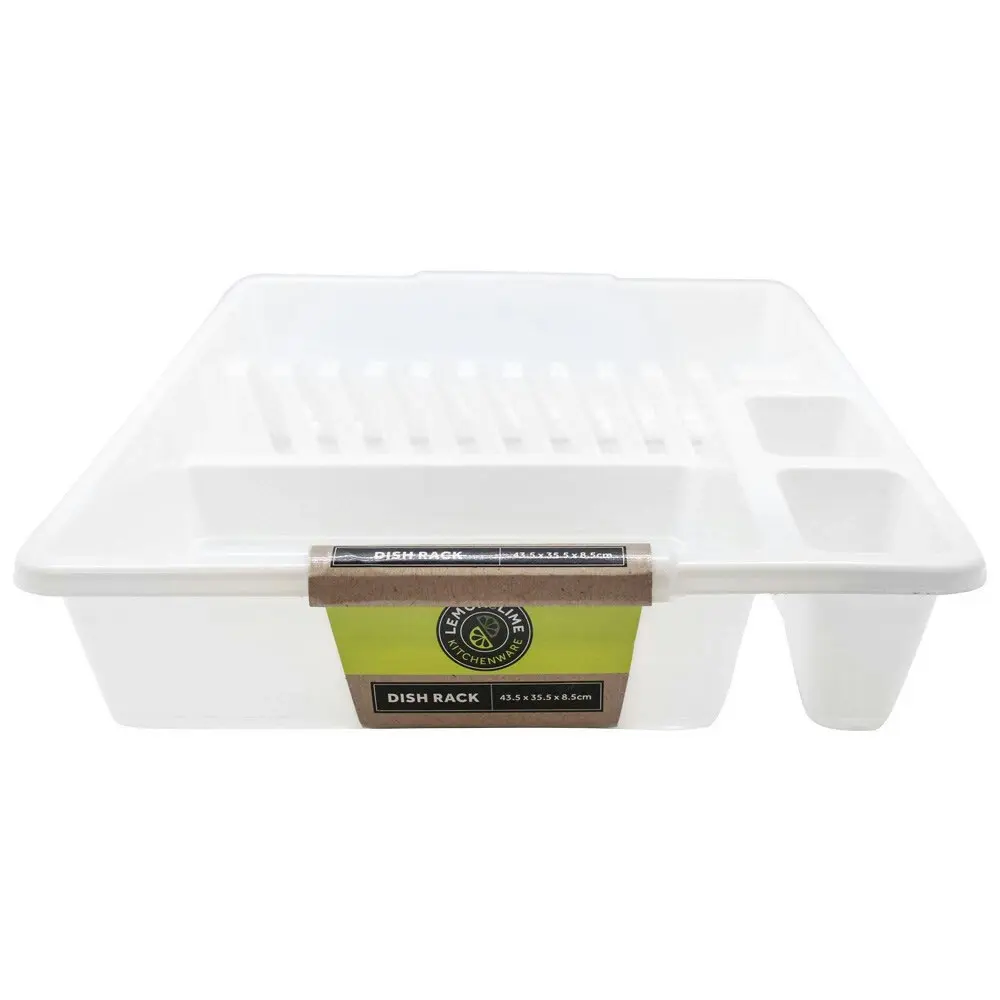 Lemon & Lime 45cm x 36cm Plates/Bowls/Cutlery Dish Drainer/Rack/Holder White