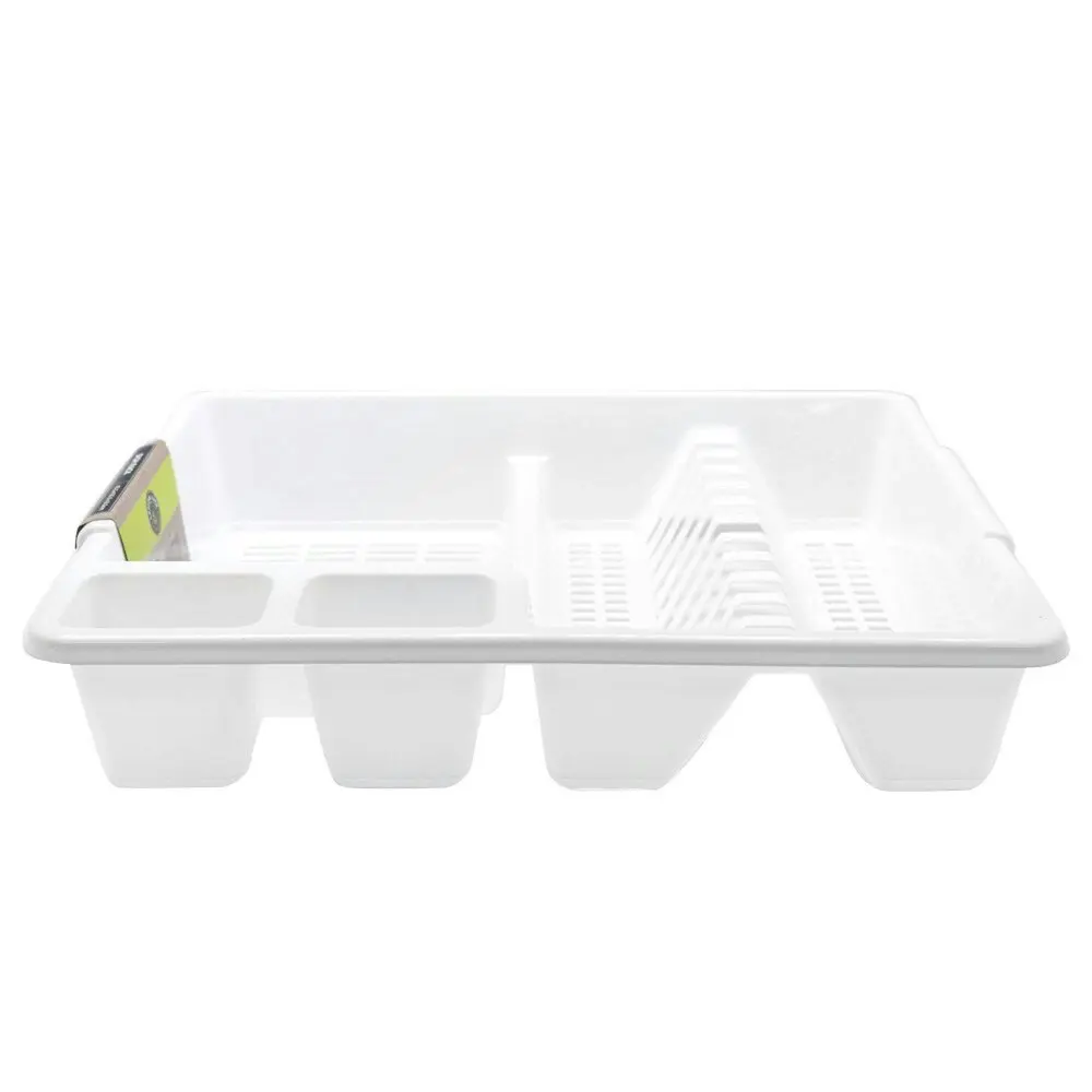 Lemon & Lime 45cm x 36cm Plates/Bowls/Cutlery Dish Drainer/Rack/Holder White