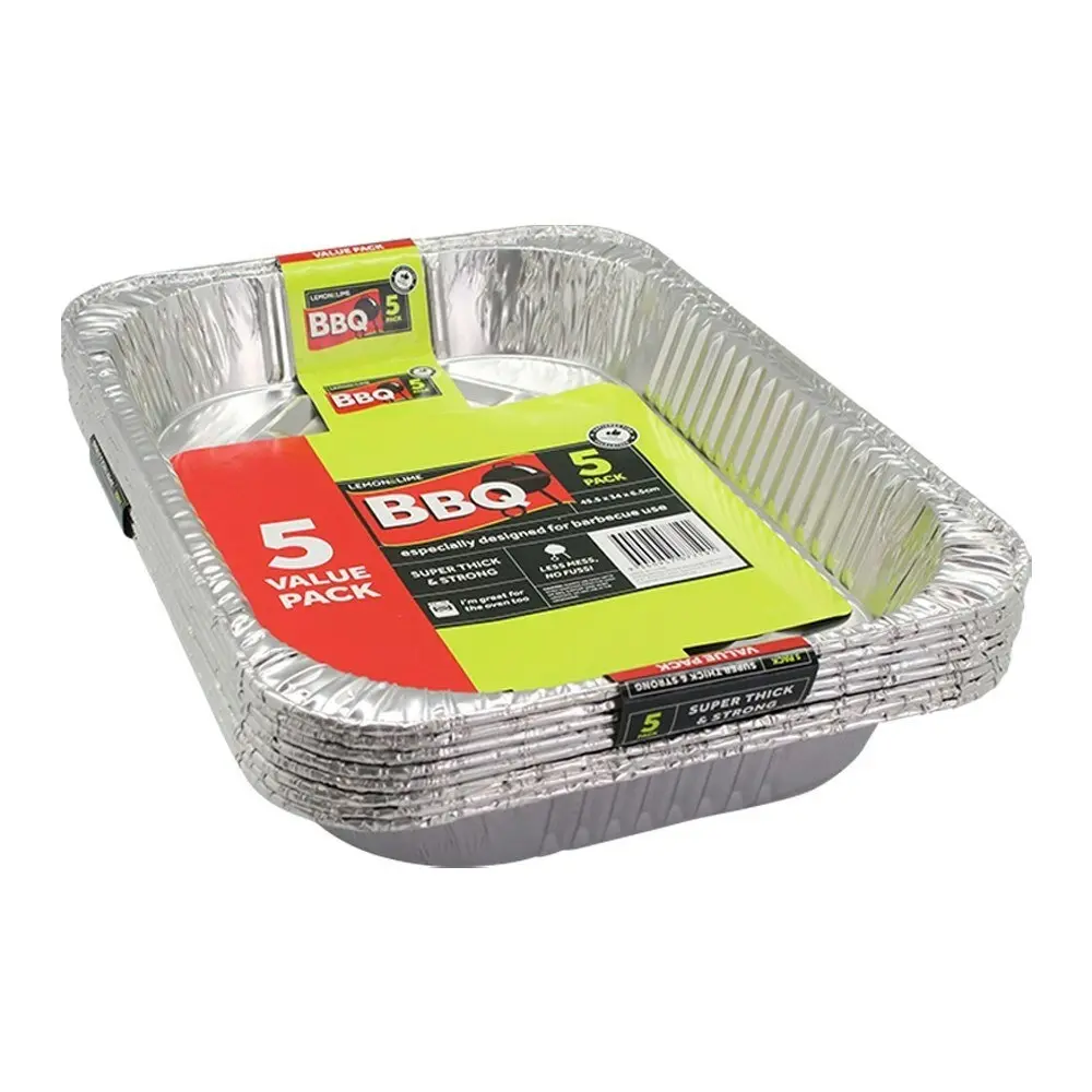 10pc Lemon & Lime 45.5cm Disposable Aluminium Foil BBQ/Oven Roasting/Baking Tray