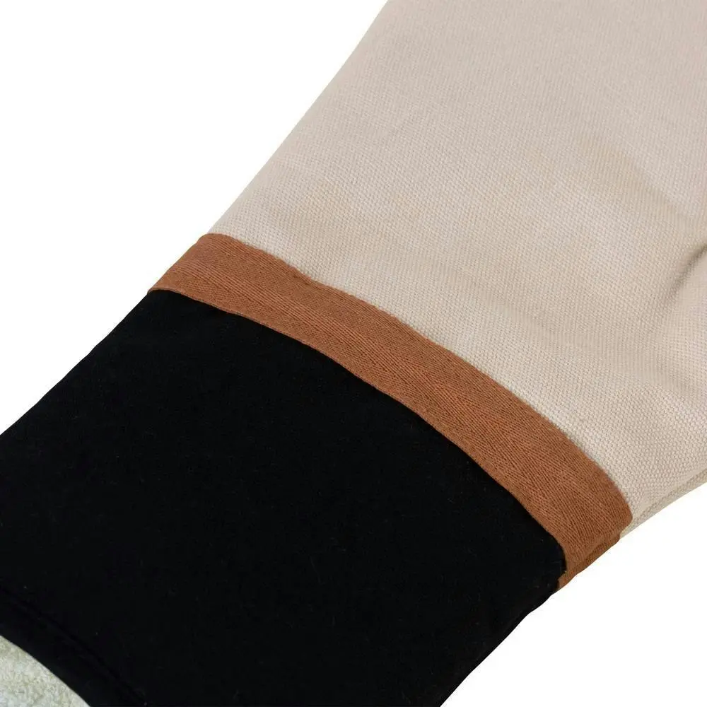 J. Elliot Selby Cotton Oven Mitts 34cm Cooking/Baking Gloves Sandstone/Black