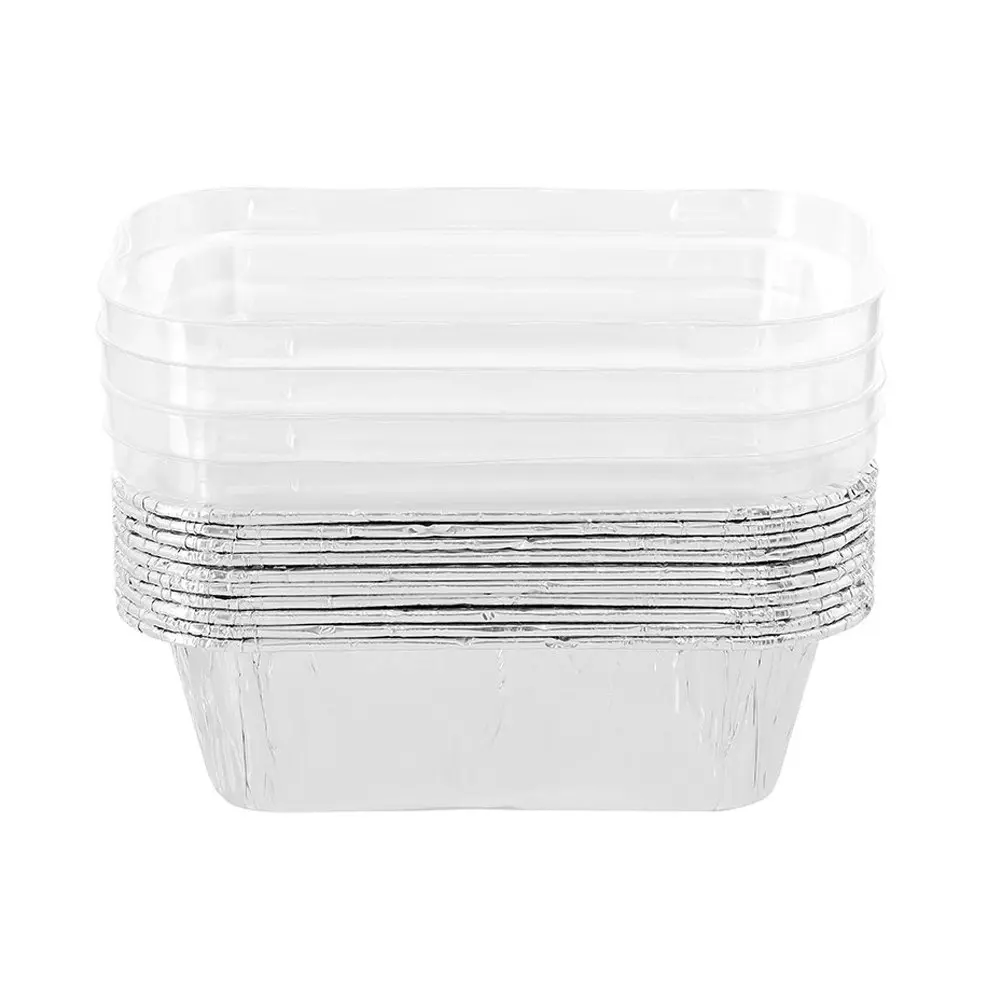 40pc Lemon & Lime Disposable 13.5cm Rectangle Foil Baking Tray Oven Cupcake/Lid