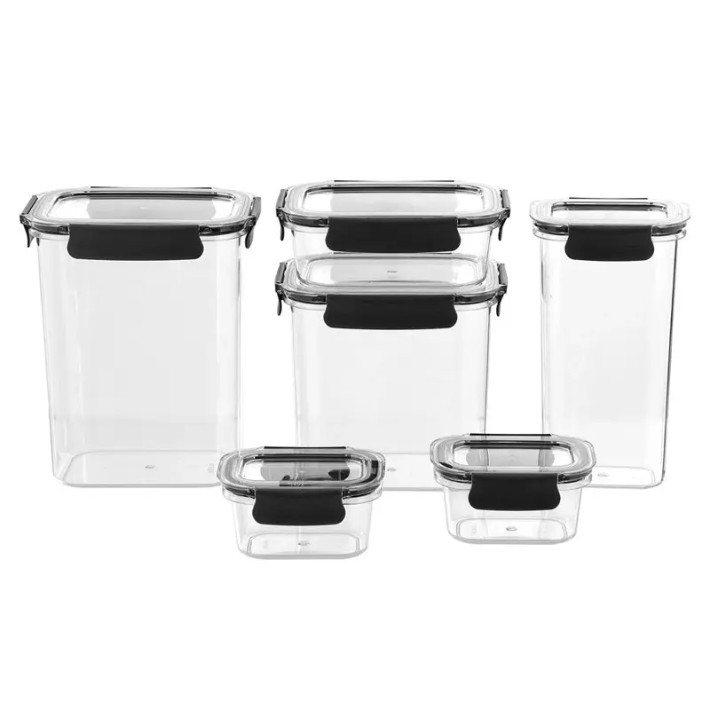 6pc Lemon And Lime Crystal Fresh Air-Tight Food Rice Pasta Storage Containers