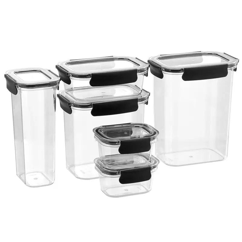 6pc Lemon And Lime Crystal Fresh Air-Tight Food Rice Pasta Storage Containers