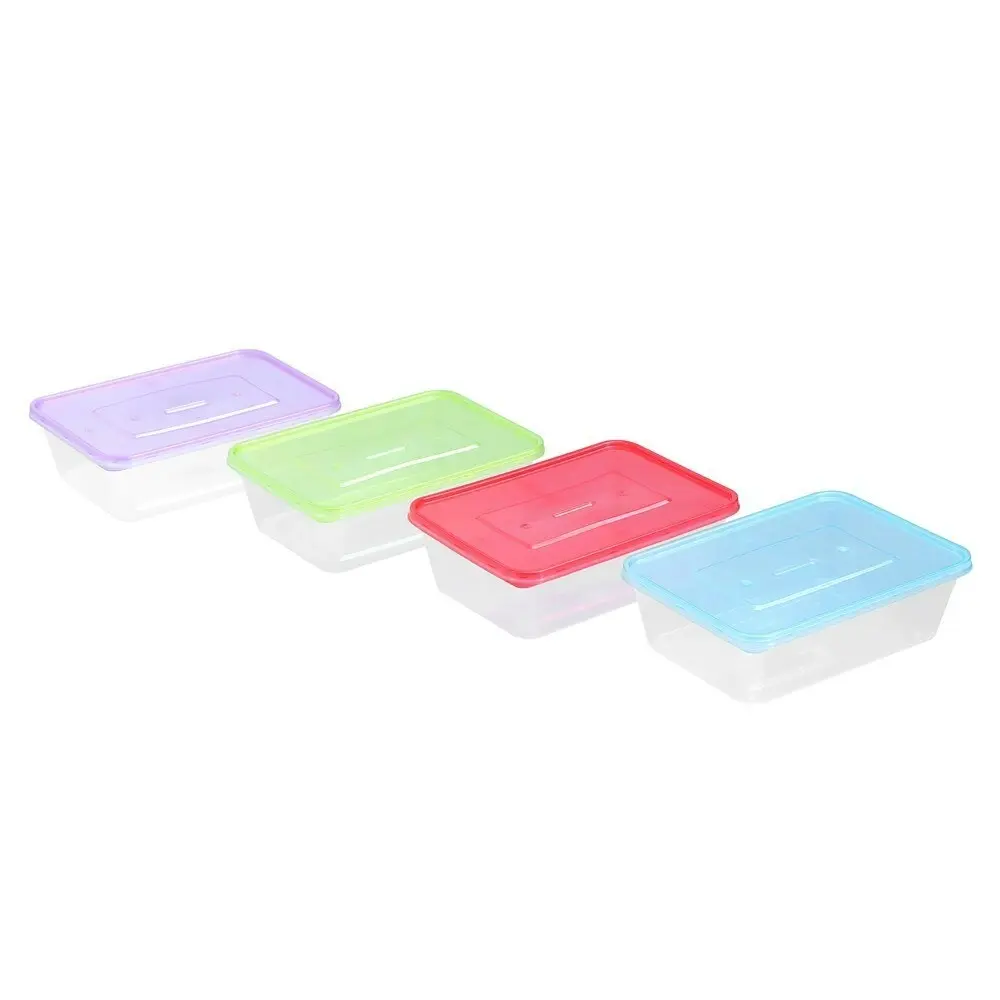 3x 20PK Lemon & Lime Rectangle 750ml Reusable Food Container w/ Coloured Lids