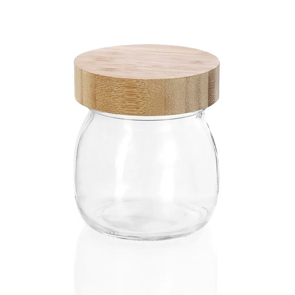 3x Lemon & Lime 300ml/9.5cm Glass Jar Storage/Food Container w/ Bamboo Lid Clear