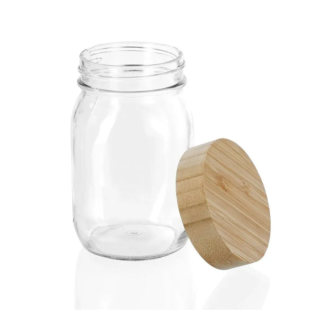 3x Lemon & Lime 550ml/13.5cm Glass Jar Storage/Food Container w/Bamboo Lid Clear