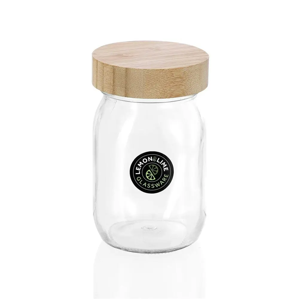 3x Lemon & Lime 550ml/13.5cm Glass Jar Storage/Food Container w/Bamboo Lid Clear