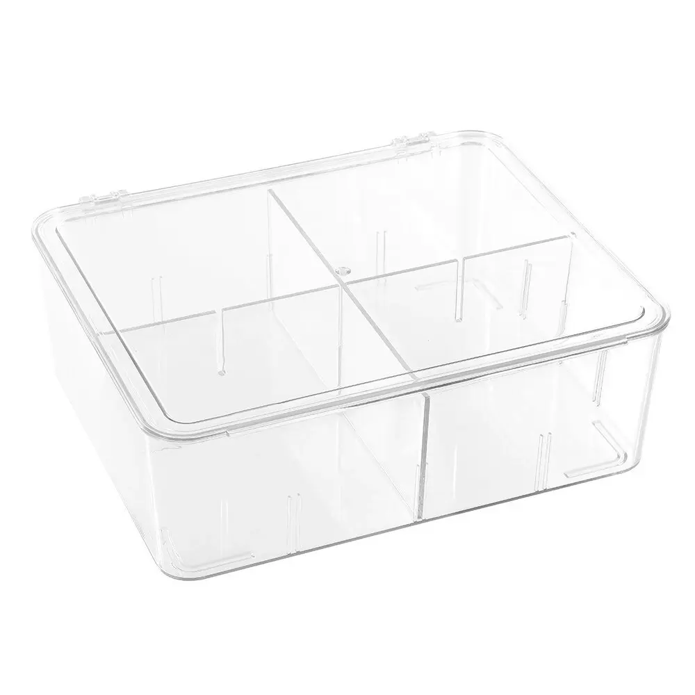 Boxsweden Crystal Hinged Compartment Clear Storage Food Container 30.5x25.5x10cm