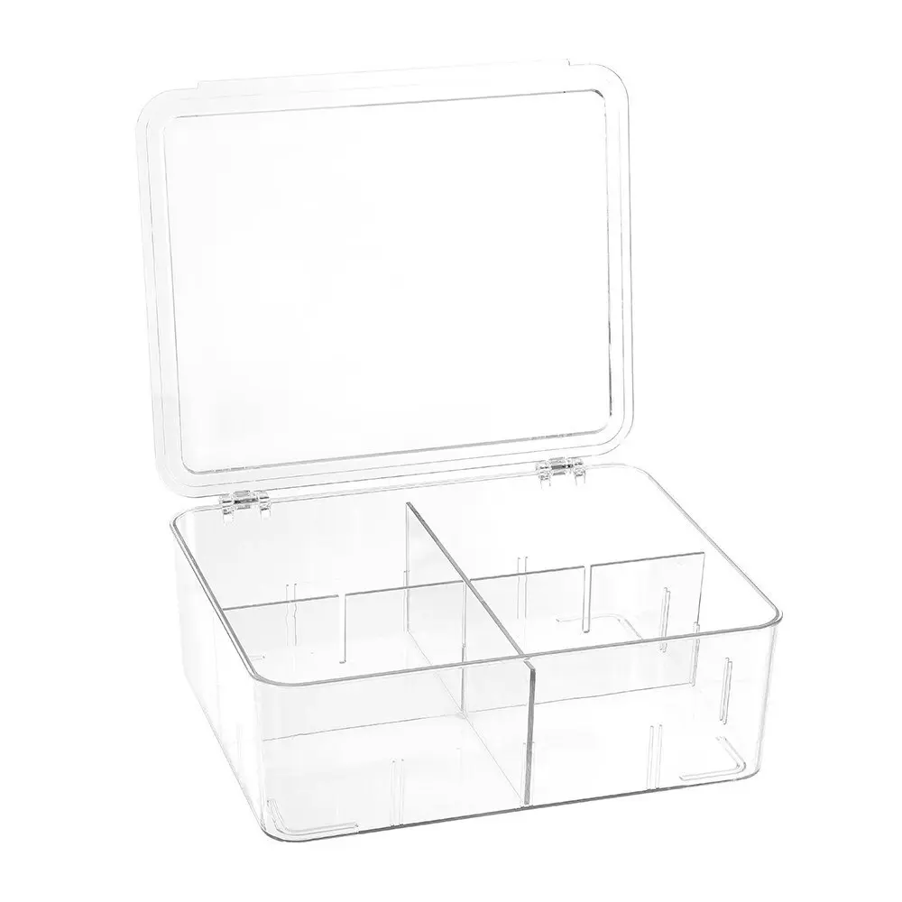 Boxsweden Crystal Hinged Compartment Clear Storage Food Container 30.5x25.5x10cm