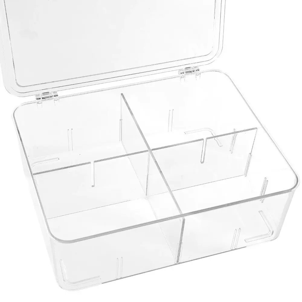 Boxsweden Crystal Hinged Compartment Clear Storage Food Container 30.5x25.5x10cm