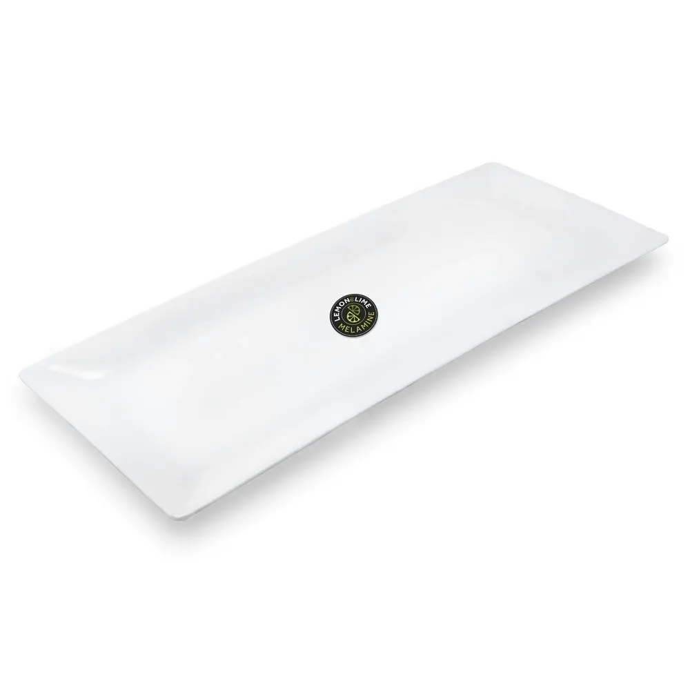 3x Lemon & Lime 49cm Rectangular Melamine Serving Platter Food Server Tray White