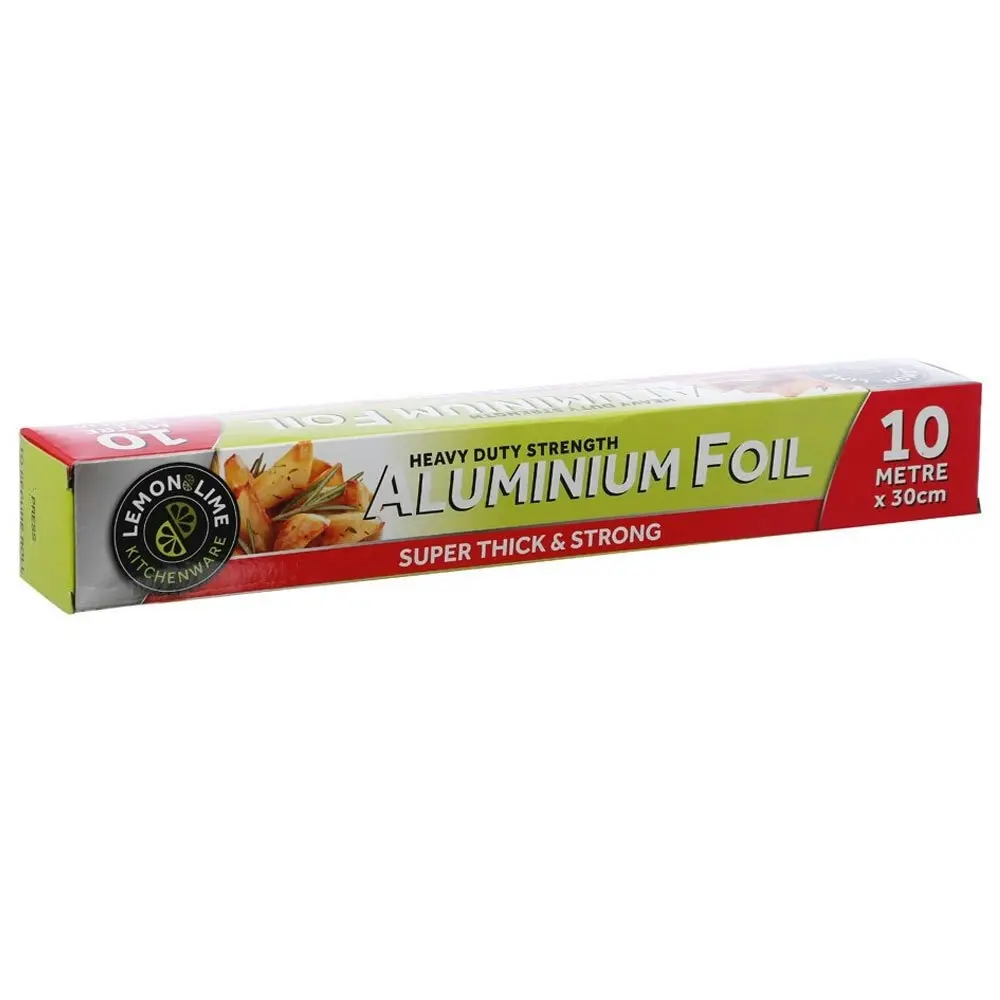 5x Lemon & Lime 10m Heavy Duty Kitchen Food Aluminium Foil Wrap Roll w/Dispenser