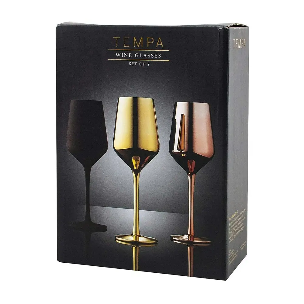 2pc Tempa Aurora 400ml Wine Stem Glass Cocktail Drink Cup Glassware Matte Black