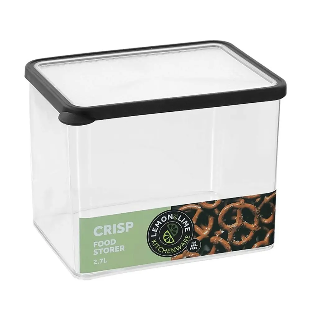 3x Lemon & Lime 2.7L Rectangle Crisp Food Storer Storage Container Box Assorted