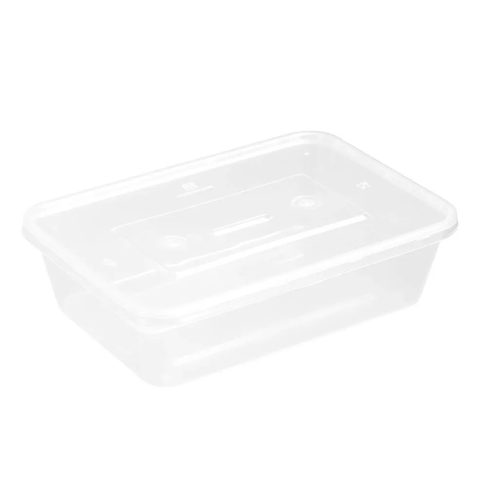 48pc Lemon & Lime Reusable Takeaway Food Storage Container Box Rectangular 650ml