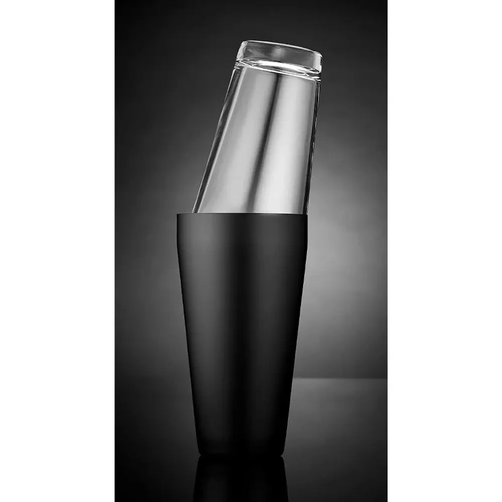 Tempa Aurora Boston 800ml Cocktail Shaker Stainless Steel w/ Cup Matte Black