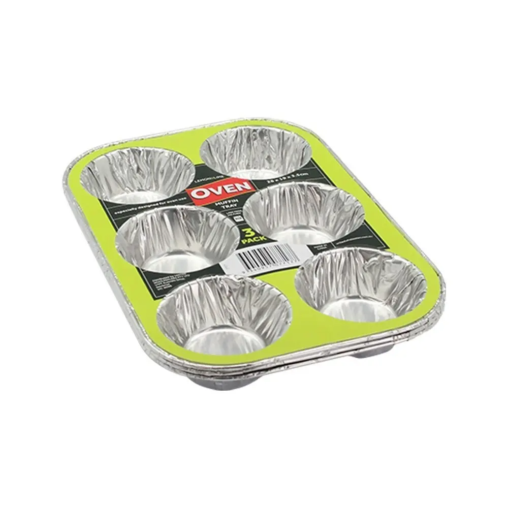 30pc Lemon & Lime 28x19x3.5cm Aluminium Foil Muffin/Cake Tray Oven Baking Tray