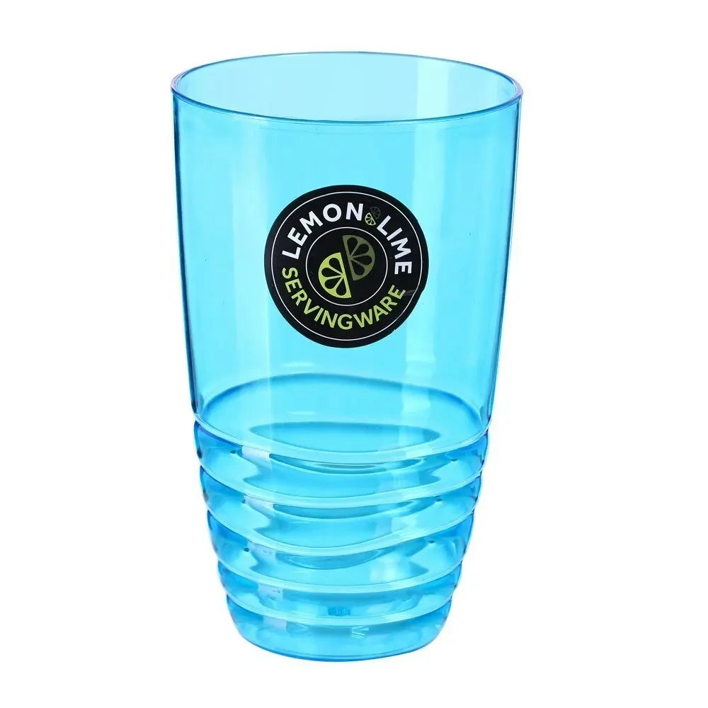 6x Lemon & Lime Wave Deco 700ml Tumbler Water/Juice Drink Party/Picnic Cup Asst