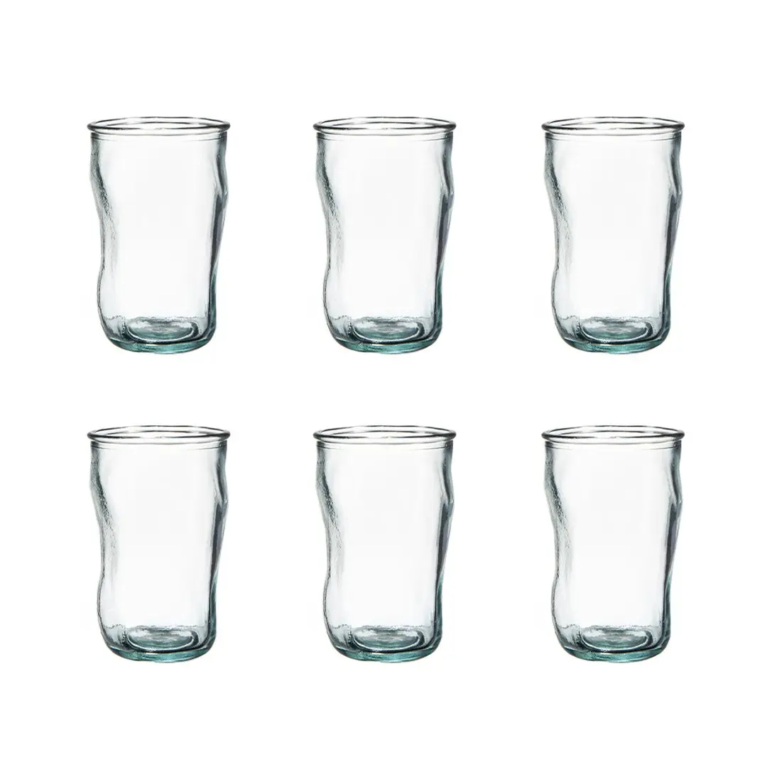 3x Ladelle Recycled Sac Highball Tumbler Home Kitchen Drinking Glass Clear