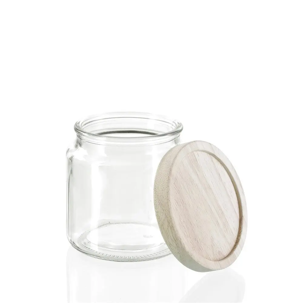 3x Lemon & Lime Zeno 500ml/10cm Glass Jar Storage Container/Canister w/ Wood Lid