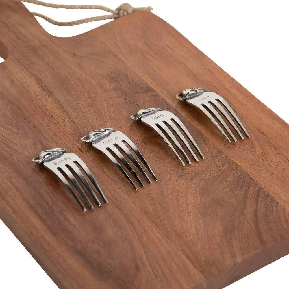 J.Elliot Rella Wood Cheese Board/4pc Stainless Steel Marker Set 38cm Natural/SLV