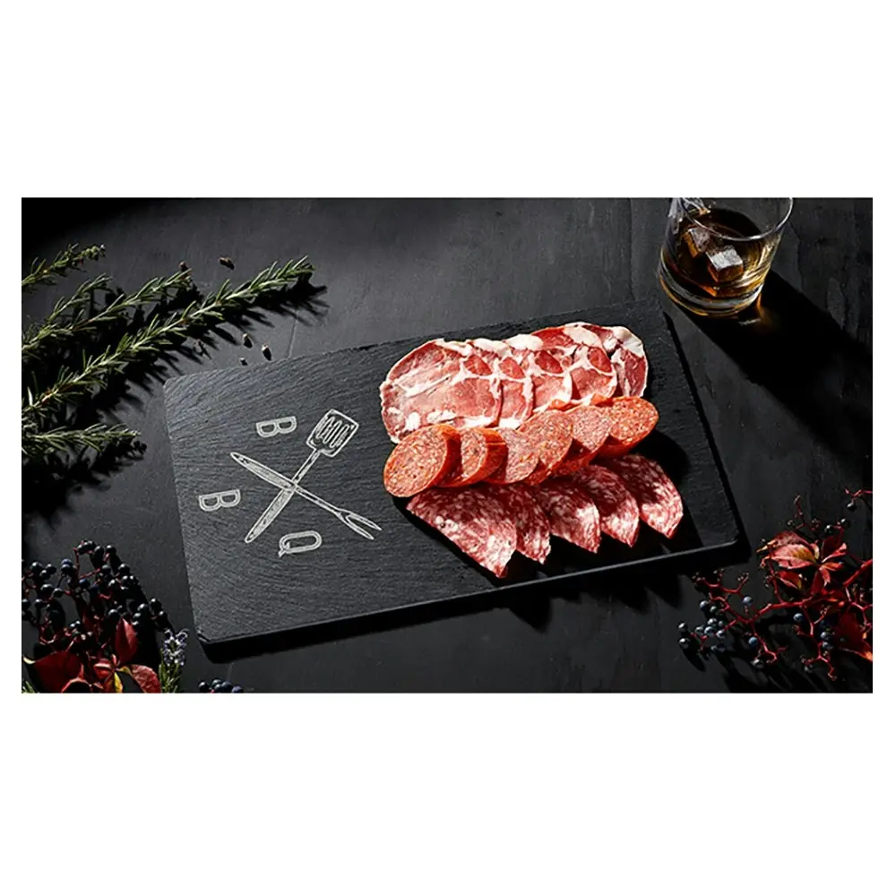 Tempa Atticus 36cm BBQ Slate Kitchen Serving Rectangle Board/Plate Serve Tray