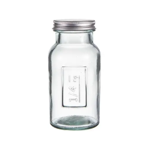 3x Ladelle Eco Recycled Rustico 250ml Storage Glass Bottle Container w/Lid Clear