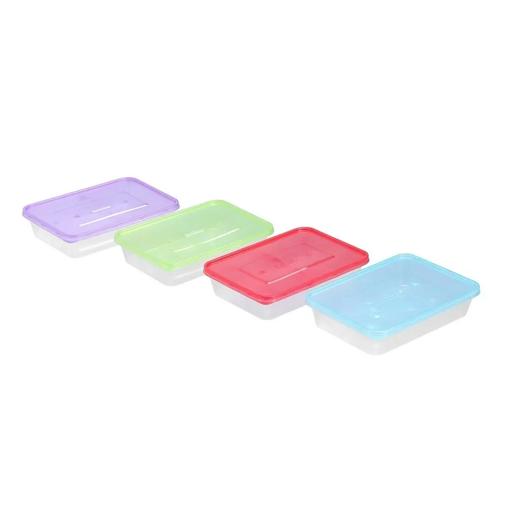 3x 20PK Lemon & Lime Rectangle 500ml Reusable Food/Container w/ Coloured Lids