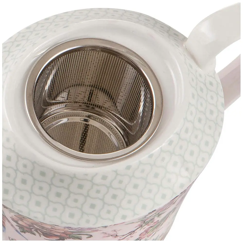 Ashdene 600ml Chinoiserie Pink Infuser Teapot Fine Bone China Hot Drinks