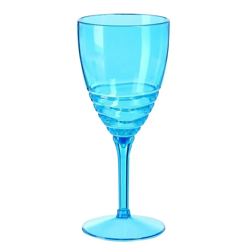 6x Lemon & Lime 400ml Wave Deco Wine Goblet/Cocktail Drinking Picnic Cup Assort