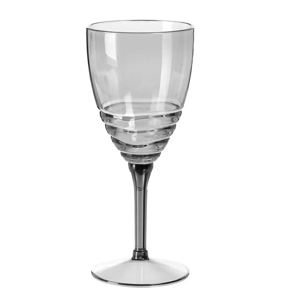 6x Lemon & Lime 400ml Wave Deco Wine Goblet/Cocktail Drinking Picnic Cup Assort