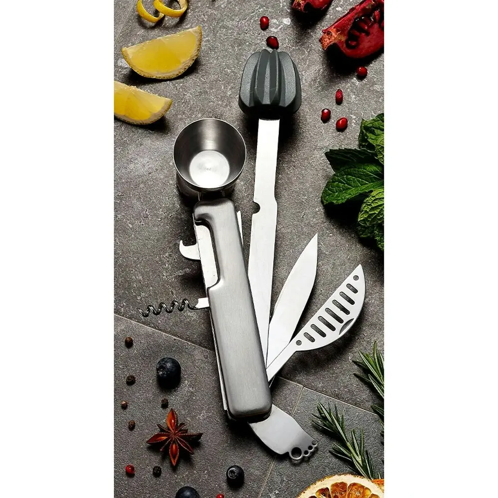 Tempa Mixologist Compact 22.5cm Cocktail Multi-Tool Barware/Bar Utensil Silver