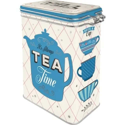 Nostalgic Art 17.5cm/1.3L Clip Top Tin Container Storage Organiser Tea Time