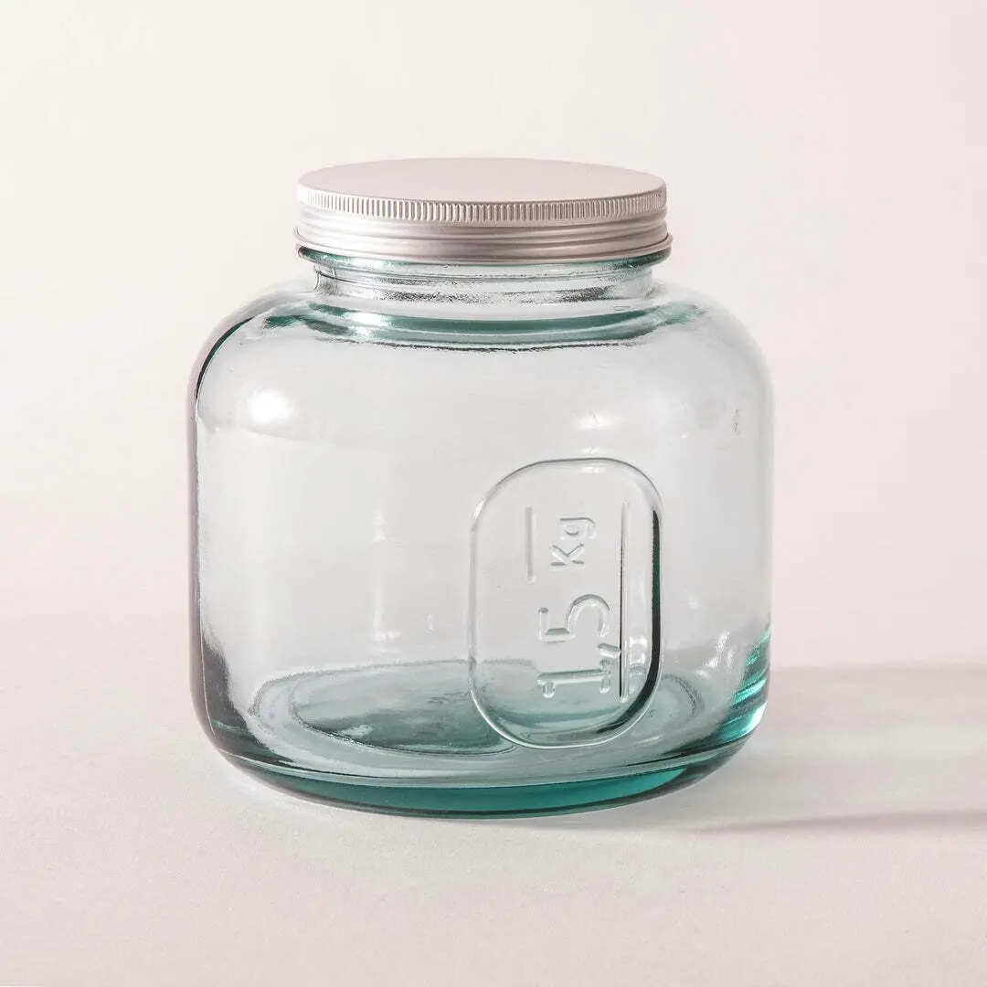 Ladelle Eco Recycled Rustico Glass 1500ml Storage Jar Bottle Container w/Lid CLR