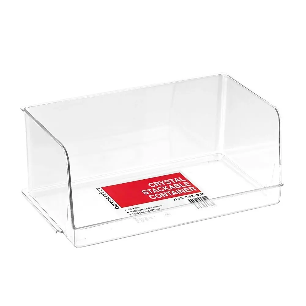 2x Boxsweden 31.5cm Crystal Kitchen Stackable Organiser/Storage Container Large