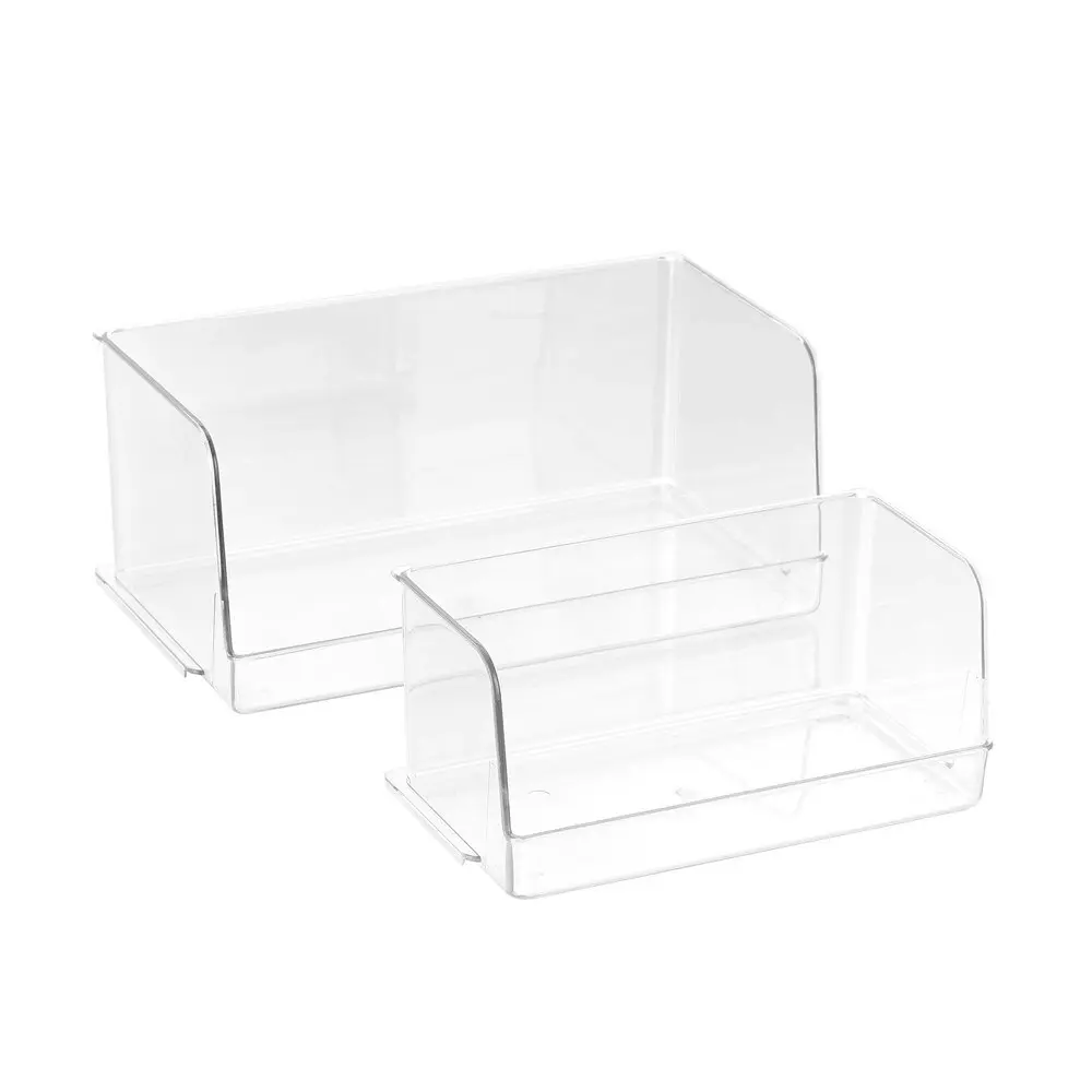 2x Boxsweden 31.5cm Crystal Kitchen Stackable Organiser/Storage Container Large