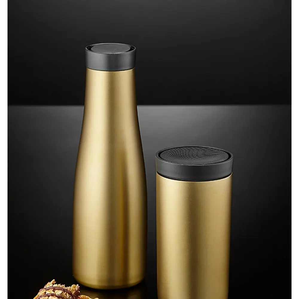 Tempa Sawyer Early Riser 500ml Insulated Drink Bottle/250ml Travel Mug Set Gold