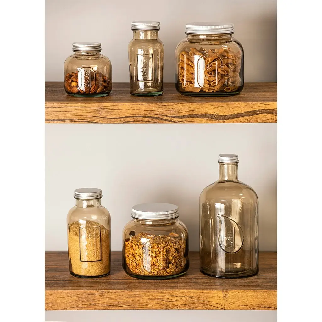 Ladelle Eco Recycled Rustico Glass 1500ml Storage Jar Bottle Container w/Lid SMK